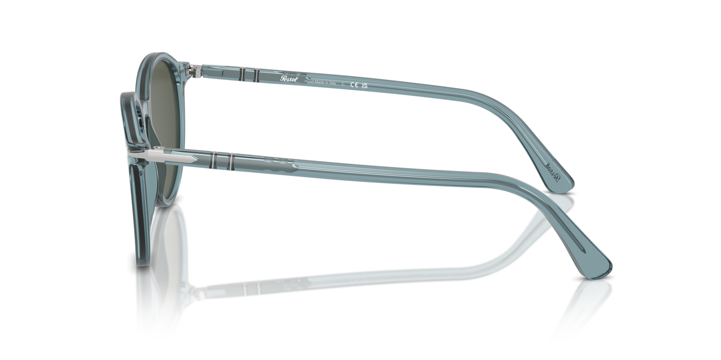 Persol PO3350S with Transparent Blue Frame and Green Lenses - Image 1