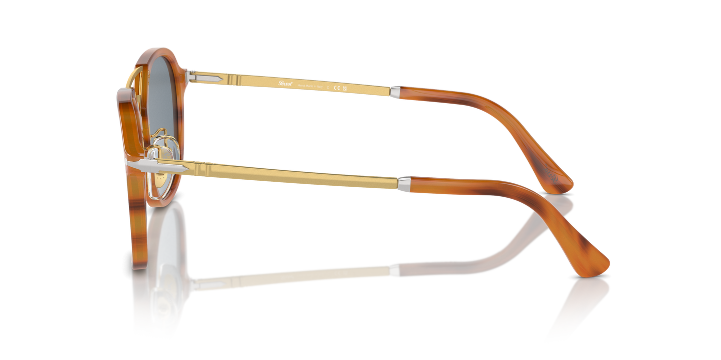 Persol PO3352S con Montatura Striato Marrone e Lenti Blu - Immagine 1