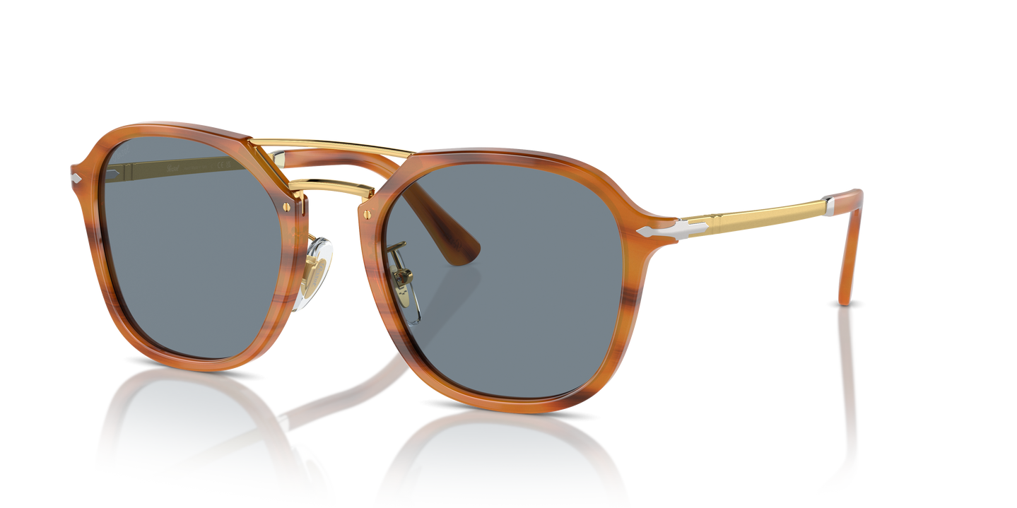 Persol PO3352S con Montatura Striato Marrone e Lenti Blu - Immagine 1