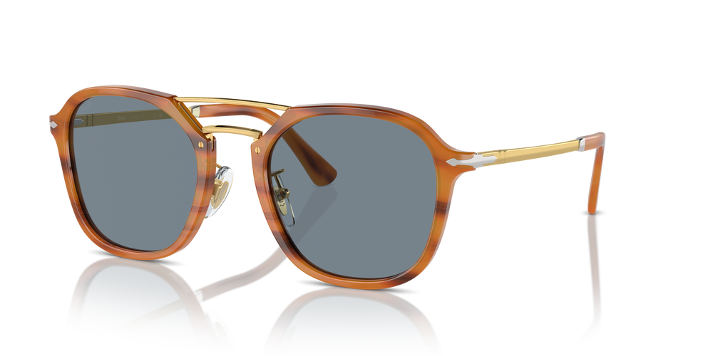 Persol PO3352S con Montatura Striato Marrone e Lenti Blu - Immagine 1