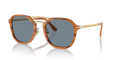 Persol PO3352S con Montatura Striato Marrone e Lenti Blu - Immagine 1