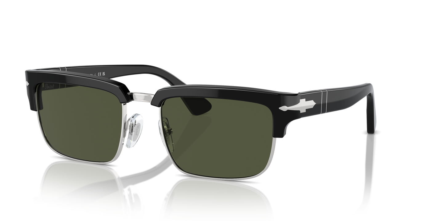 Persol PO3354S with Black/Silver Frame and Green Lenses - Image 1