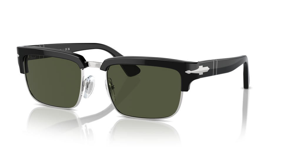 Persol PO3354S with Black/Silver Frame and Green Lenses - Image 1