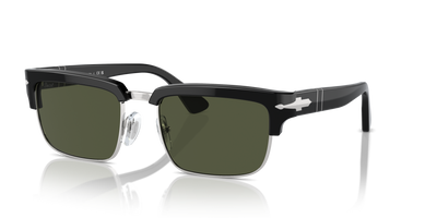 Persol PO3354S avec Monture Noir/ Argent et Verres Vert - Image 1