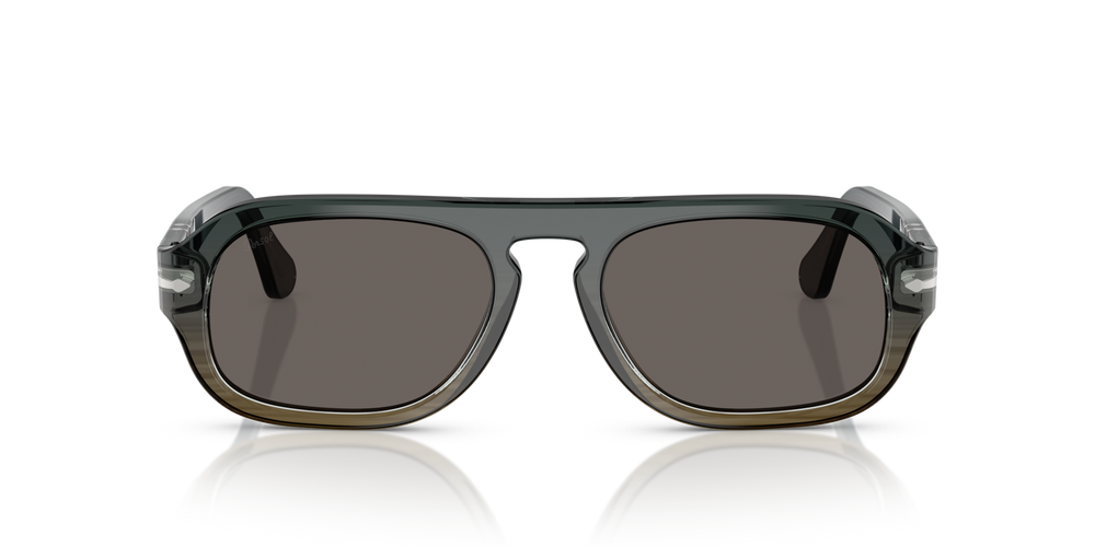 Persol PO3369S with Grey Striped Green Frame and Grey Lenses - Image 2