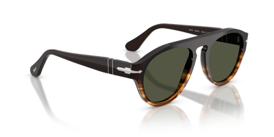 Persol PO3370S con Montatura Brown Striped Amber e Lenti Green - Immagine 3