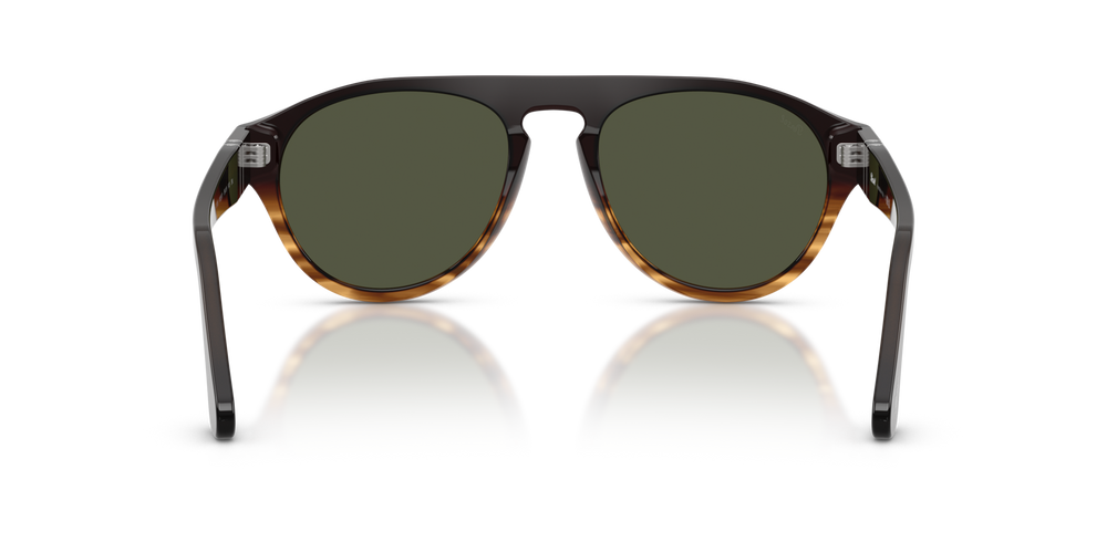 Persol PO3370S con Montatura Brown Striped Amber e Lenti Green - Immagine 5