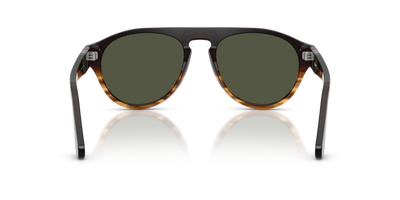 Persol PO3370S con Montatura Brown Striped Amber e Lenti Green - Immagine 5