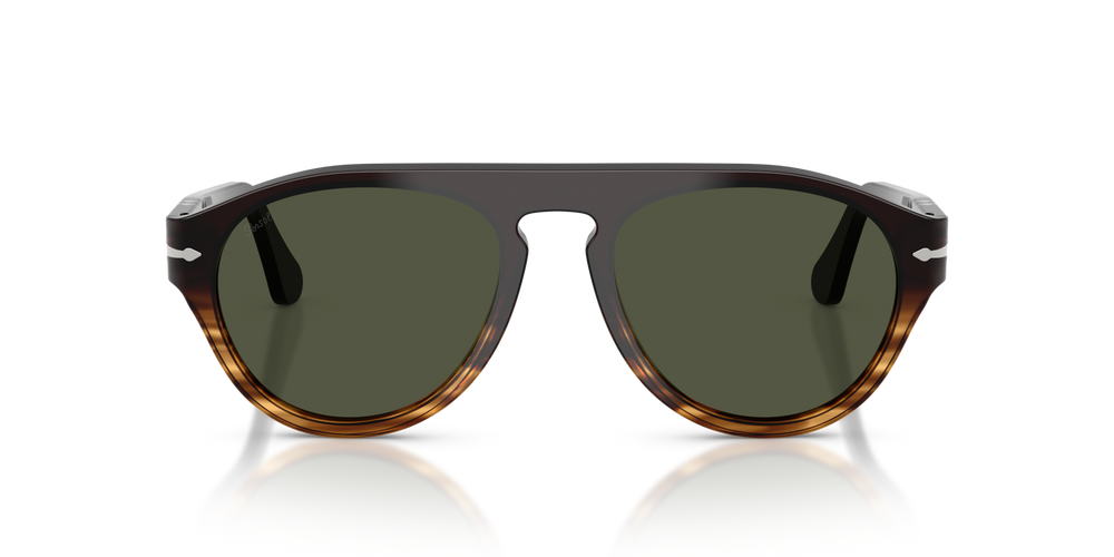 Persol PO3370S con Montatura Brown Striped Amber e Lenti Green - Immagine 2