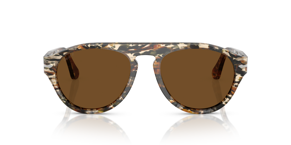 Persol PO3370S con Montura Marrón ámbar/negro pirata y Lentes Marrón - Imagen 2