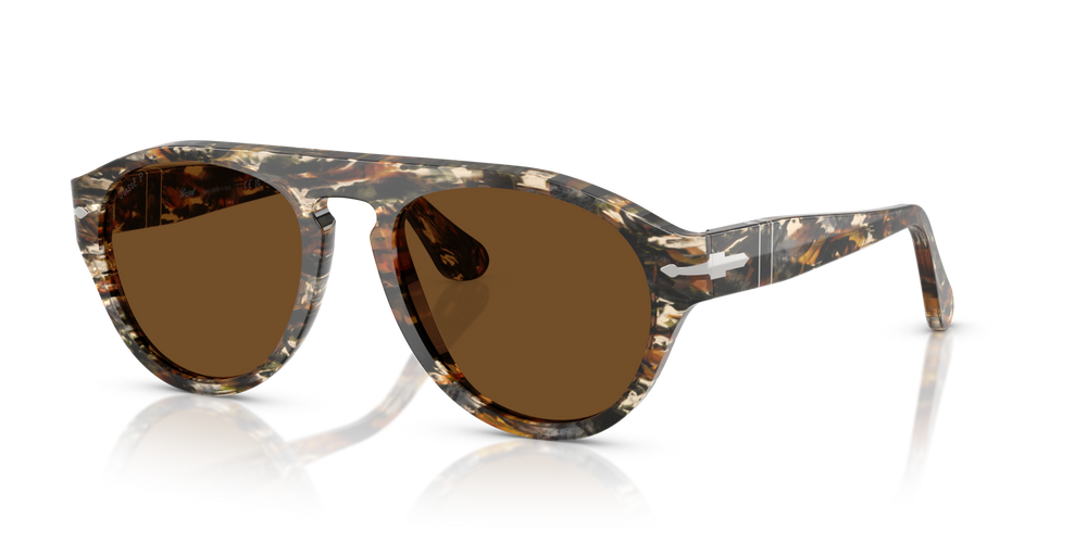 Persol PO3370S con Montura Marrón ámbar/negro pirata y Lentes Marrón - Imagen 1
