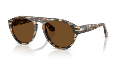 Persol PO3370S con Montura Marrón ámbar/negro pirata y Lentes Marrón - Imagen 1