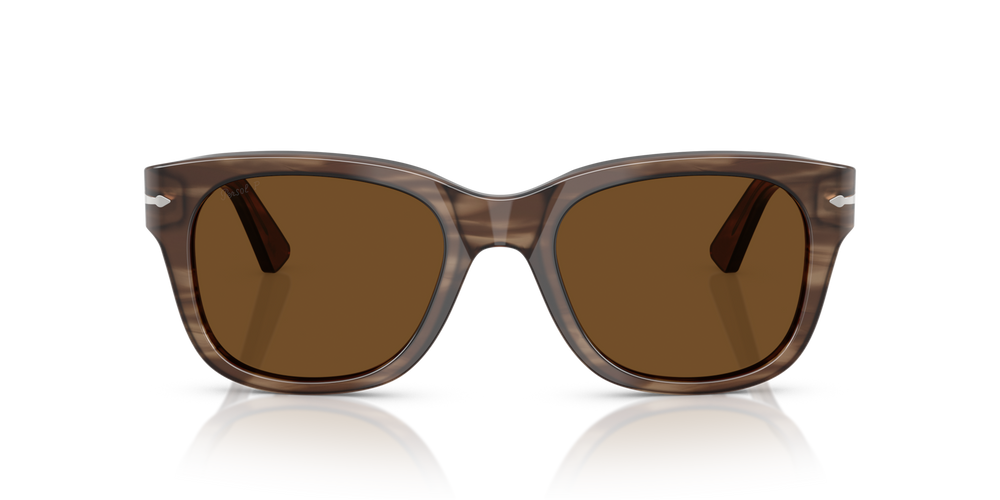 Persol PO3372S with Striped Brown Frame and Brown Lenses - Image 2