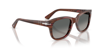 Persol PO3372S mit Striped Burgundy Gestell und Grau Gläsern - Bild 3