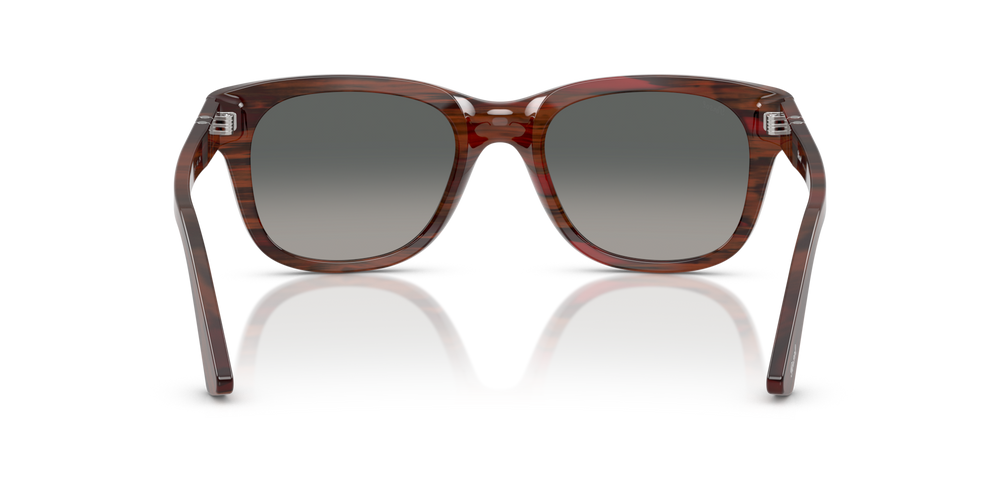 Persol PO3372S with Striped Burgundy Frame and Grey Lenses - Image 5