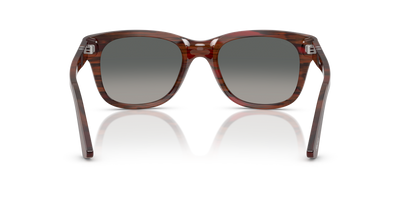 Persol PO3372S with Striped Burgundy Frame and Grey Lenses - Image 5