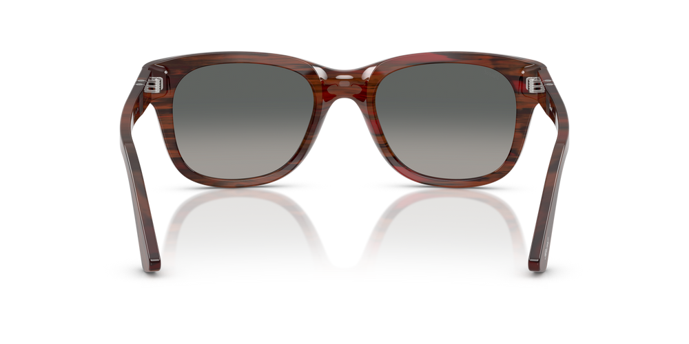 Persol PO3372S with Striped Burgundy Frame and Grey Lenses - Image 5