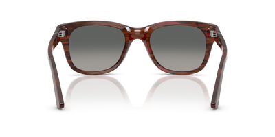 Persol PO3372S with Striped Burgundy Frame and Grey Lenses - Image 5