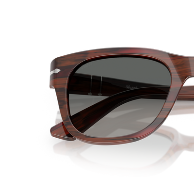 Persol PO3372S with Striped Burgundy Frame and Grey Lenses – Variant Image