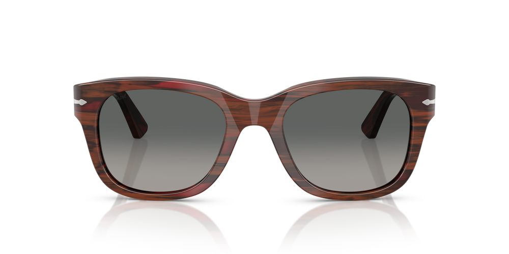 Persol PO3372S mit Striped Burgundy Gestell und Grau Gläsern - Bild 2