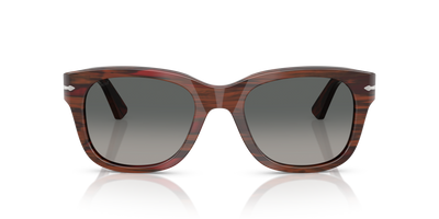 Persol PO3372S with Striped Burgundy Frame and Grey Lenses - Image 2