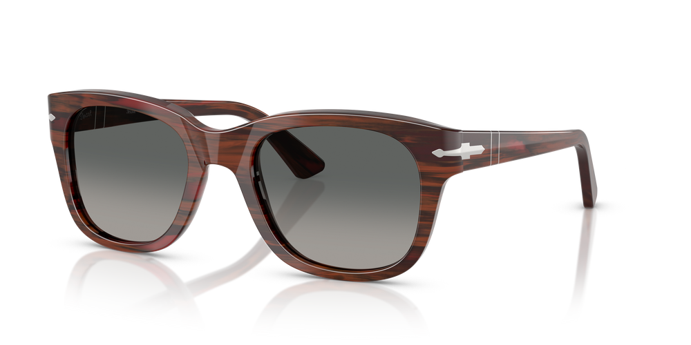 Persol PO3372S mit Striped Burgundy Gestell und Grau Gläsern - Bild 1