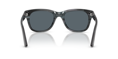 Persol PO3372S with Striped Grey Frame and Blue Lenses - Image 5