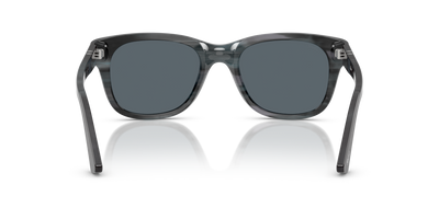 Persol PO3372S with Striped Grey Frame and Blue Lenses - Image 5
