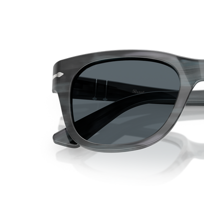 Persol PO3372S with Striped Grey Frame and Blue Lenses – Variant Image