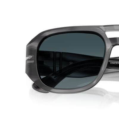 Persol PO3373S - Vincent con Montatura Striato Grigio e Lenti Blu – Immagine variante