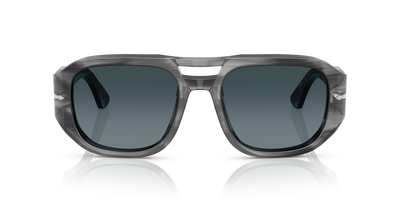 Persol PO3373S - Vincent con Montatura Striato Grigio e Lenti Blu - Immagine 2