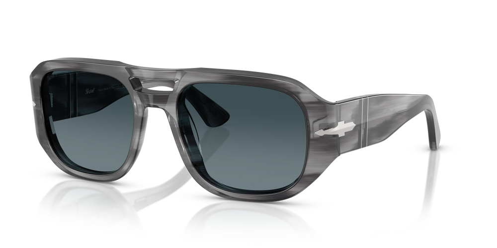 Persol PO3373S - Vincent con Montatura Striato Grigio e Lenti Blu - Immagine 1