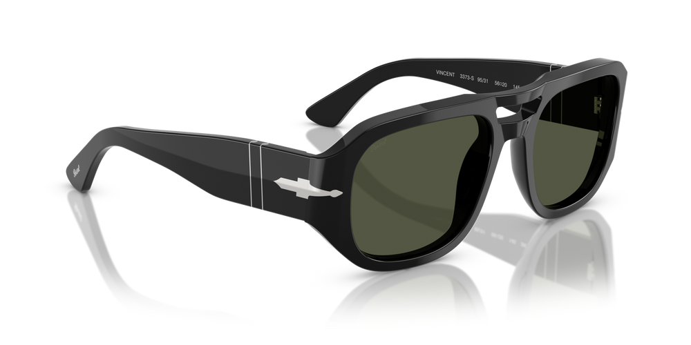 Persol PO3373S - Vincent with Black Frame and Green Lenses - Image 3
