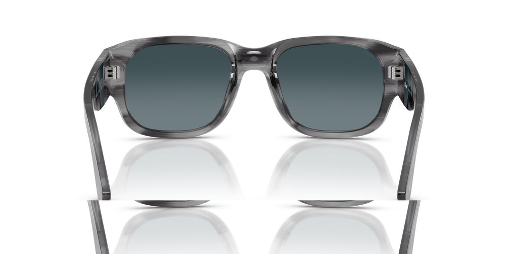Persol PO3380S avec Monture Rayé Gris et Verres Bleu - Image 5