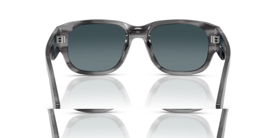 Persol PO3380S avec Monture Rayé Gris et Verres Bleu - Image 5