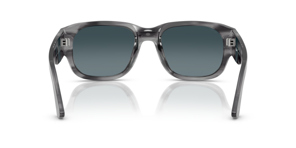 Persol PO3380S with Striped Grey Frame and Blue Lenses - Image 5