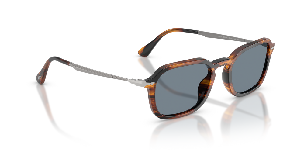 Persol PO3381S con Montatura Striped Black &amp; Brown e Lenti Blu - Immagine 3