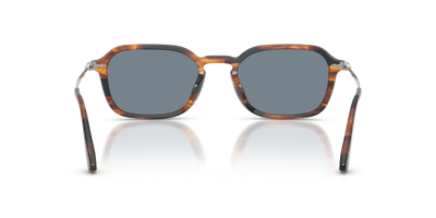Persol PO3381S with Striped Black &amp; Brown Frame and Blue Lenses - Image 5