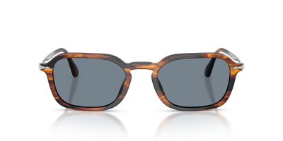 Persol PO3381S with Striped Black &amp; Brown Frame and Blue Lenses - Image 2