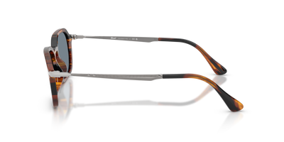 Persol PO3381S with Striped Black &amp; Brown Frame and Blue Lenses - Image 4