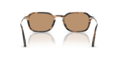 Persol PO3381S with Striped Black &amp; Greish Brown Frame and Brown Lenses - Image 5