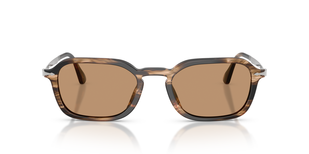 Persol PO3381S avec Monture Striped Black &amp; Greish Brown et Verres Brun - Image 2