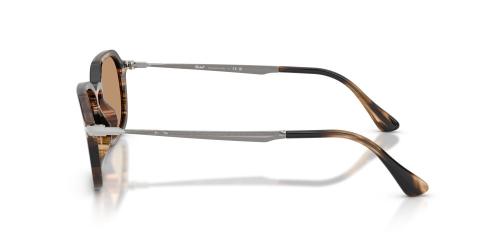 Persol PO3381S avec Monture Striped Black &amp; Greish Brown et Verres Brun - Image 4