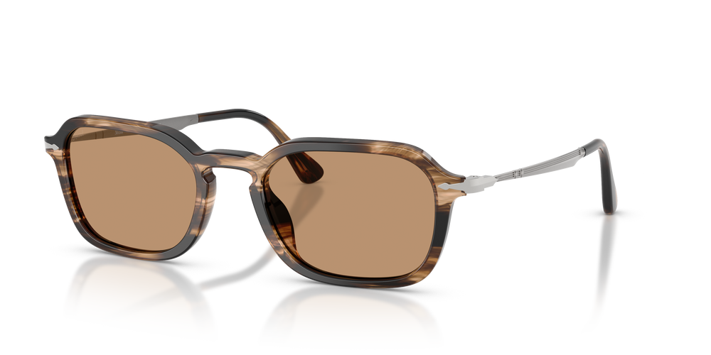 Persol PO3381S avec Monture Striped Black &amp; Greish Brown et Verres Brun - Image 1