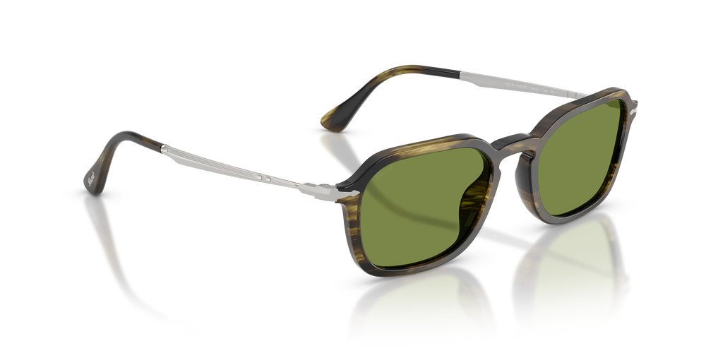 Persol PO3381S con Montatura Striped Black &amp; Olive Green e Lenti Verde - Immagine 3