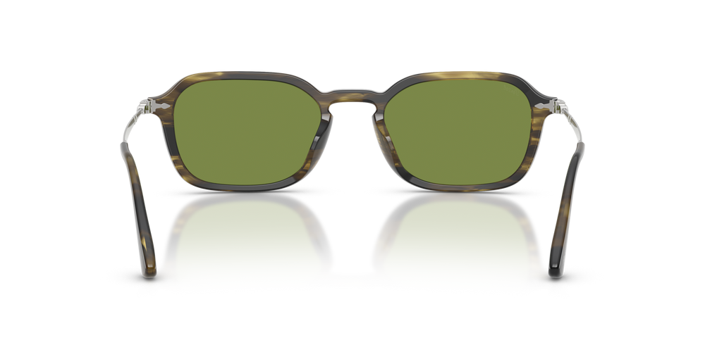 Persol PO3381S with Striped Black &amp; Olive Green Frame and Green Lenses - Image 5