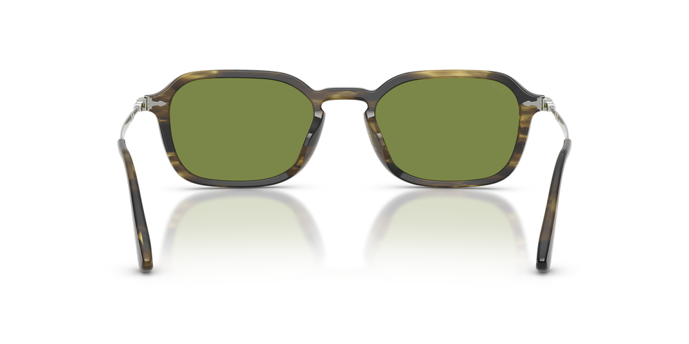 Persol PO3381S con Montatura Striped Black &amp; Olive Green e Lenti Verde - Immagine 5