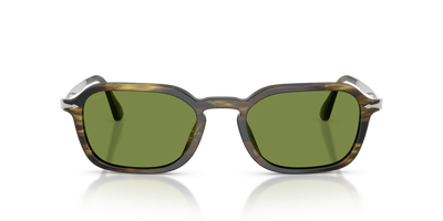 Persol PO3381S con Montatura Striped Black &amp; Olive Green e Lenti Verde - Immagine 2