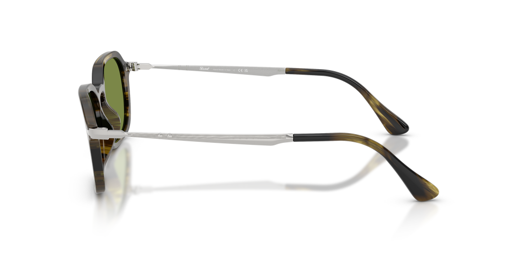Persol PO3381S con Montatura Striped Black &amp; Olive Green e Lenti Verde - Immagine 4