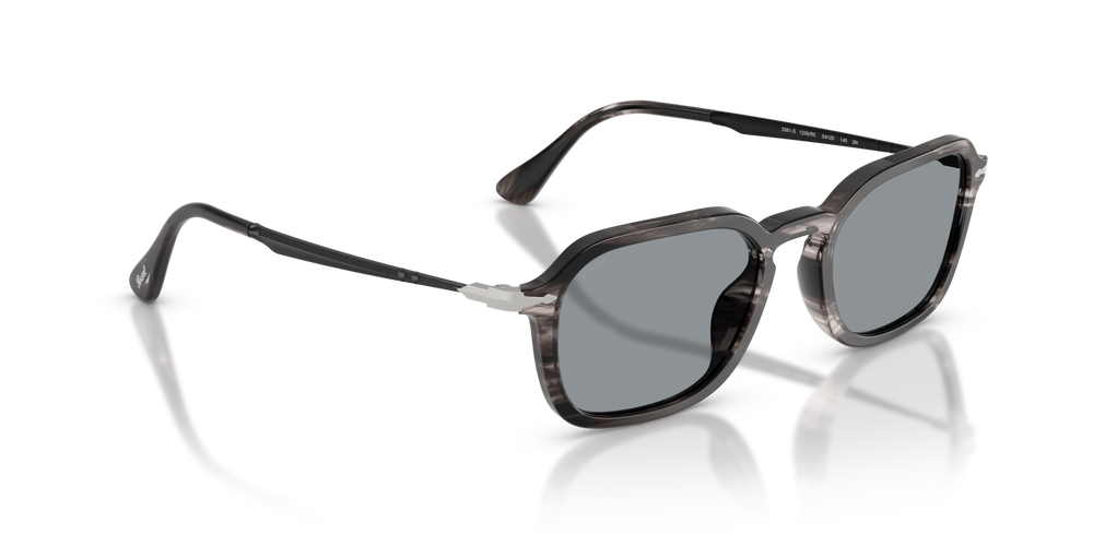 Persol PO3381S avec Monture Striped Black &amp; Grey et Verres Bleu - Image 3